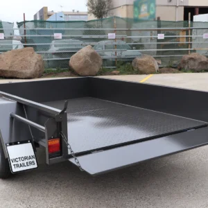 8×5 commercial heavy duty | checkerplate floor | single box axle trailer for sale
