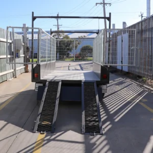 10×5 all purpose hydraulic tipper trailer | 3ft cage | ladder rack | plant ramps 3200 kg gvm