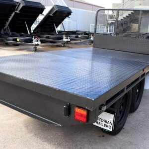 10×5 tandem axle flat top trailer with front headboard for sale