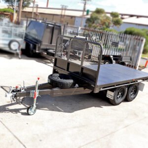 10×5 tandem axle flat top trailer with front headboard for sale
