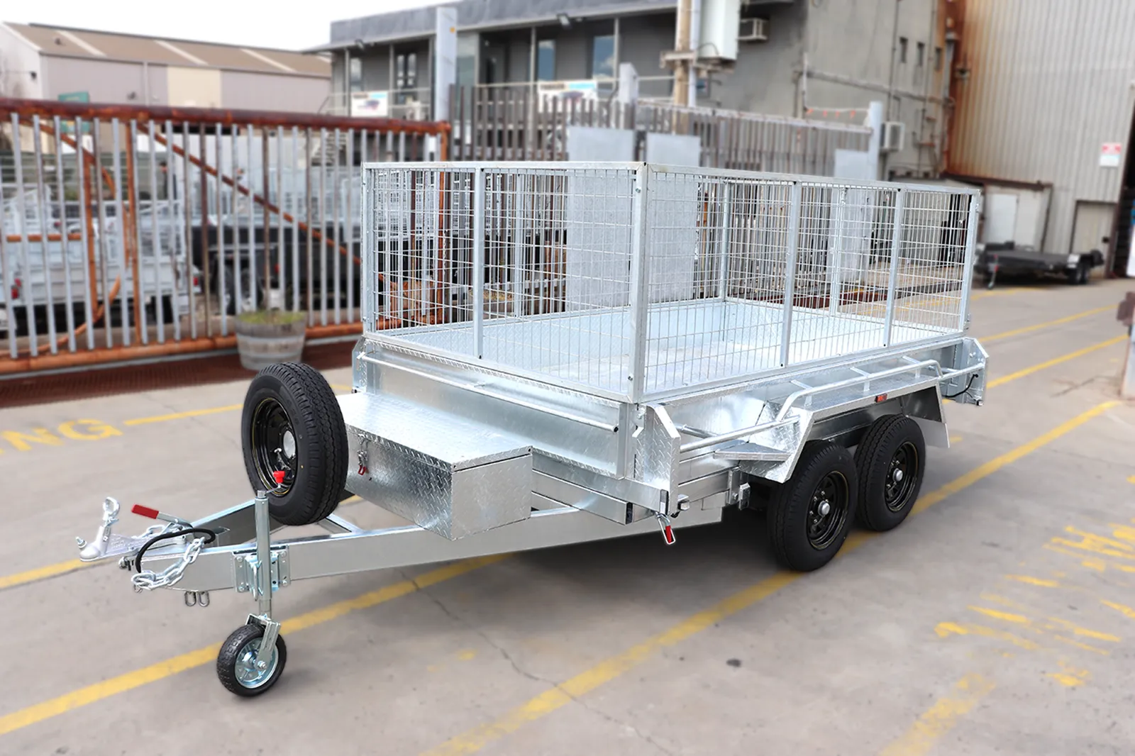 10×6 heavy duty galvanised hydraulic tipper cage trailer for sale – 3ft cage <br><br><span class="gvm 3200">3500 kg gvm</span> 10×6 heavy duty galvanised hydraulic tipper cage trailer for sale – 3ft cage 3500 kg gvm