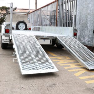 10×6 australian galvanised tandem plant trailer deluxe heavy duty – 2x drop down ramps on special