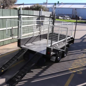 10×5 all purpose hydraulic tipper trailer | 3ft cage | ladder rack | plant ramps 3200 kg gvm