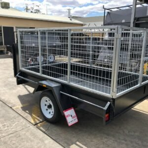 8×5 heavy duty single gardening trailer with open mower box for sale