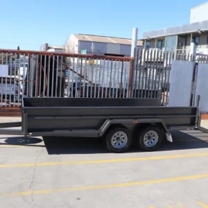 14×6 heavy duty plant machinery trailer – drop down grid mesh ramp 3200 kg atm