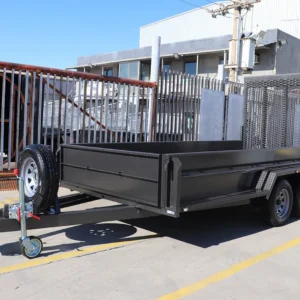 14×6 heavy duty plant machinery trailer – drop down grid mesh ramp 3200 kg atm