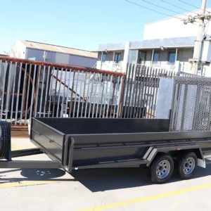 14×6 heavy duty plant machinery trailer – drop down grid mesh ramp 3200 kg atm