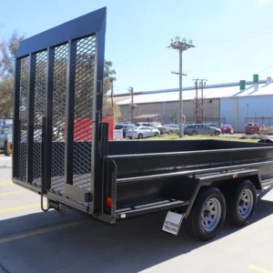 14×6 heavy duty plant machinery trailer – drop down grid mesh ramp 3200 kg atm