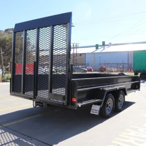 14×6 heavy duty plant machinery trailer – drop down grid mesh ramp 3200 kg atm