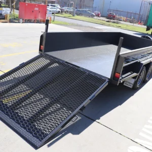 14×6 heavy duty plant machinery trailer – drop down grid mesh ramp 3200 kg atm
