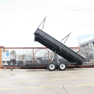 16×6’6″ heavy duty flat top | pallet trailer with drop sides | hydraulic tipper feature 4.5 ton gvm