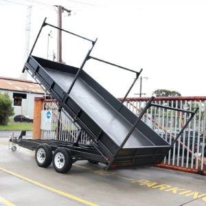 16×6’6″ heavy duty flat top | pallet trailer with drop sides | hydraulic tipper feature 4.5 ton gvm