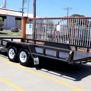 16×6’6″ tandem axle open rail car carrier trailer 10″ rhs sides & front 2000 kg atm