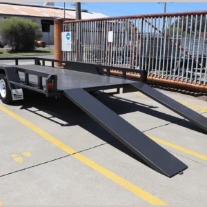 16×6’6″ tandem axle open rail car carrier trailer 10″ rhs sides & front 2000 kg atm
