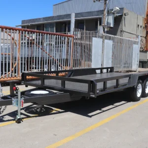 16×6’6″ tandem axle open rail car carrier trailer 10″ rhs sides & front 2000 kg atm