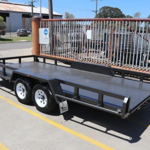 16×6’6″ tandem axle open rail car carrier trailer 10″ rhs sides & front 2000 kg atm