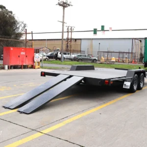 18×6’6″ 3200kg gvm semi flat car carrier trailer for sale3200 kg atm