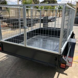 8×5 heavy duty single gardening trailer with open mower box for sale