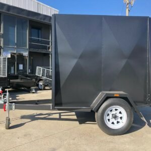 6×4 single axle 5ft high fully enclosed van / cargo trailer with brakes 1000kg gvm for sale