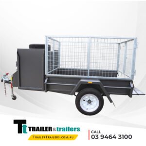 6×4 commercial heavy duty single axle gardening trailer for sale – enclosed mower box