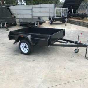 7×4 commercial heavy duty | checkerplate floor | single axle box axle trailer for sale