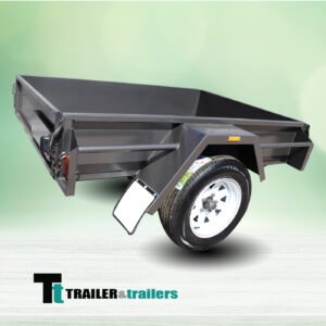 6×4 single axle domestic heavy duty | checker plate floor | drop front | trailer for sale