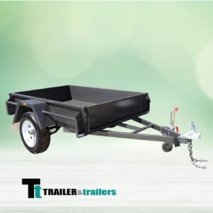 6×4 single axle domestic heavy duty | checker plate floor | drop front | trailer for sale