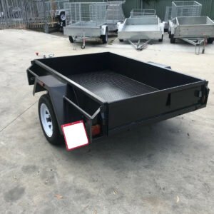 7×4 commercial heavy duty | checkerplate floor | single axle box axle trailer for sale