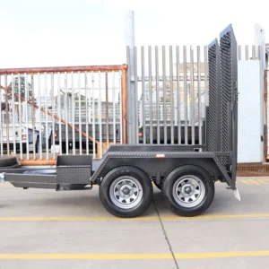 7×4 scissor lift trailer plant / machinery trailer for sale – 2x drop down ramps