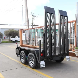 7×4 scissor lift trailer plant / machinery trailer for sale – 2x drop down ramps
