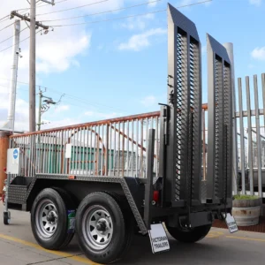 7×4 scissor lift trailer plant / machinery trailer for sale – 2x drop down ramps