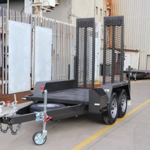 7×4 scissor lift trailer plant / machinery trailer for sale – 2x drop down ramps