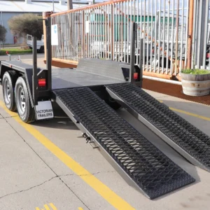 7×4 scissor lift trailer plant / machinery trailer for sale – 2x drop down ramps