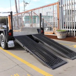 7×4 scissor lift trailer plant / machinery trailer for sale – 2x drop down ramps