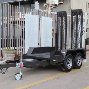 7×4 scissor lift trailer plant / machinery trailer for sale – 2x drop down ramps
