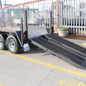 7×4 scissor lift trailer plant / machinery trailer for sale – 2x drop down ramps