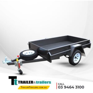 7×4 commercial heavy duty | checkerplate floor | single axle box axle trailer for sale