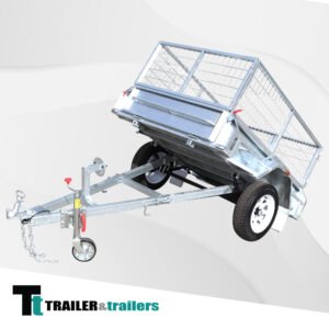 7×4 heavy duty galvanised manual tipper trailer with 2 ft high cage for sale