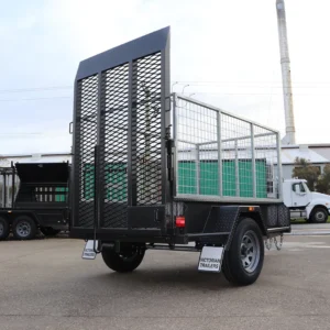 7×4 single axle gardening trailer with 6ft drop grid mesh ramp 1000 kg gvm