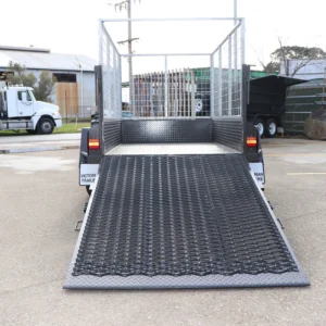 7×4 single axle gardening trailer with 6ft drop grid mesh ramp 1000 kg gvm