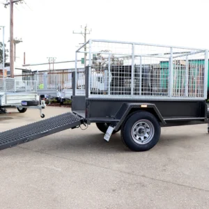 7×4 single axle gardening trailer with 6ft drop grid mesh ramp 1000 kg gvm