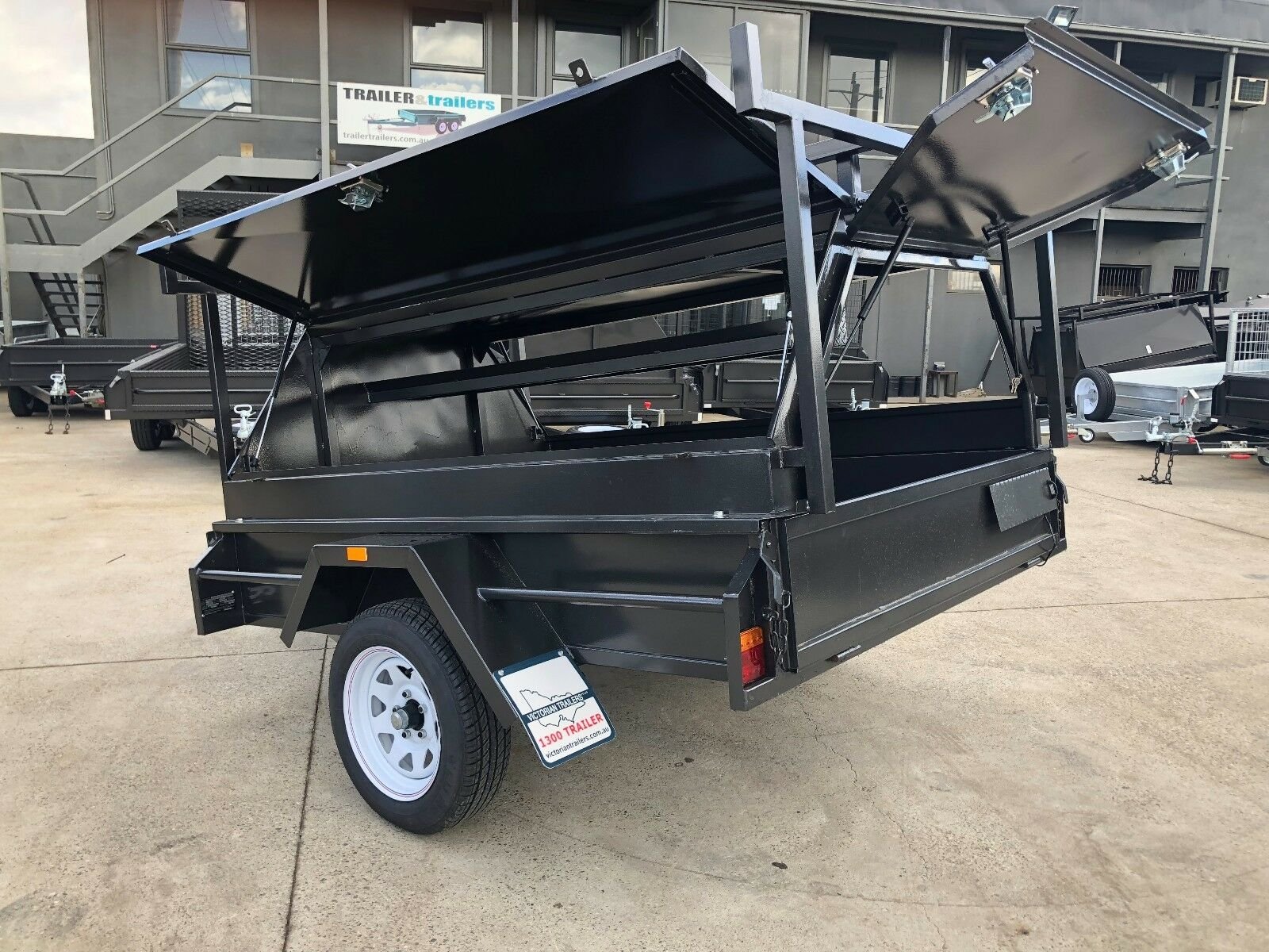 7×5 single axle tradesman trailer | 600mm tool box top | rear door | tradie top trailer for sale melbourne 7×5 single axle tradesman trailer | 600mm tool box top | rear door | tradie top trailer for sale melbourne