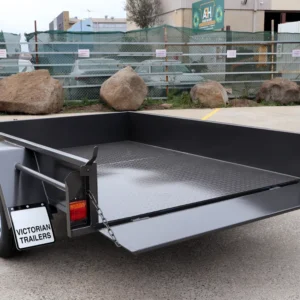 7×5 single axle commercial heavy duty box trailer | checker plate floor | drop front | trailer for sale melbourne