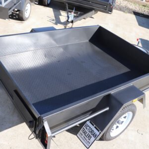 7×5 single axle commercial heavy duty box trailer | checker plate floor | drop front | trailer for sale melbourne