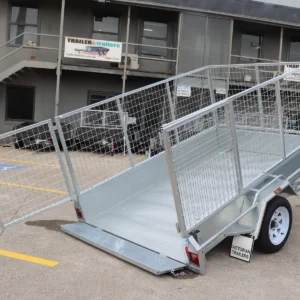 8×5 single axle 3 ft cage heavy duty galvanised trailer for sale with manual tilt