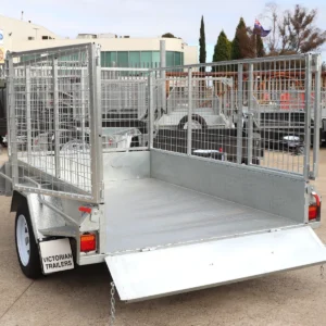 8×5 single axle 3 ft cage heavy duty galvanised trailer for sale with manual tilt