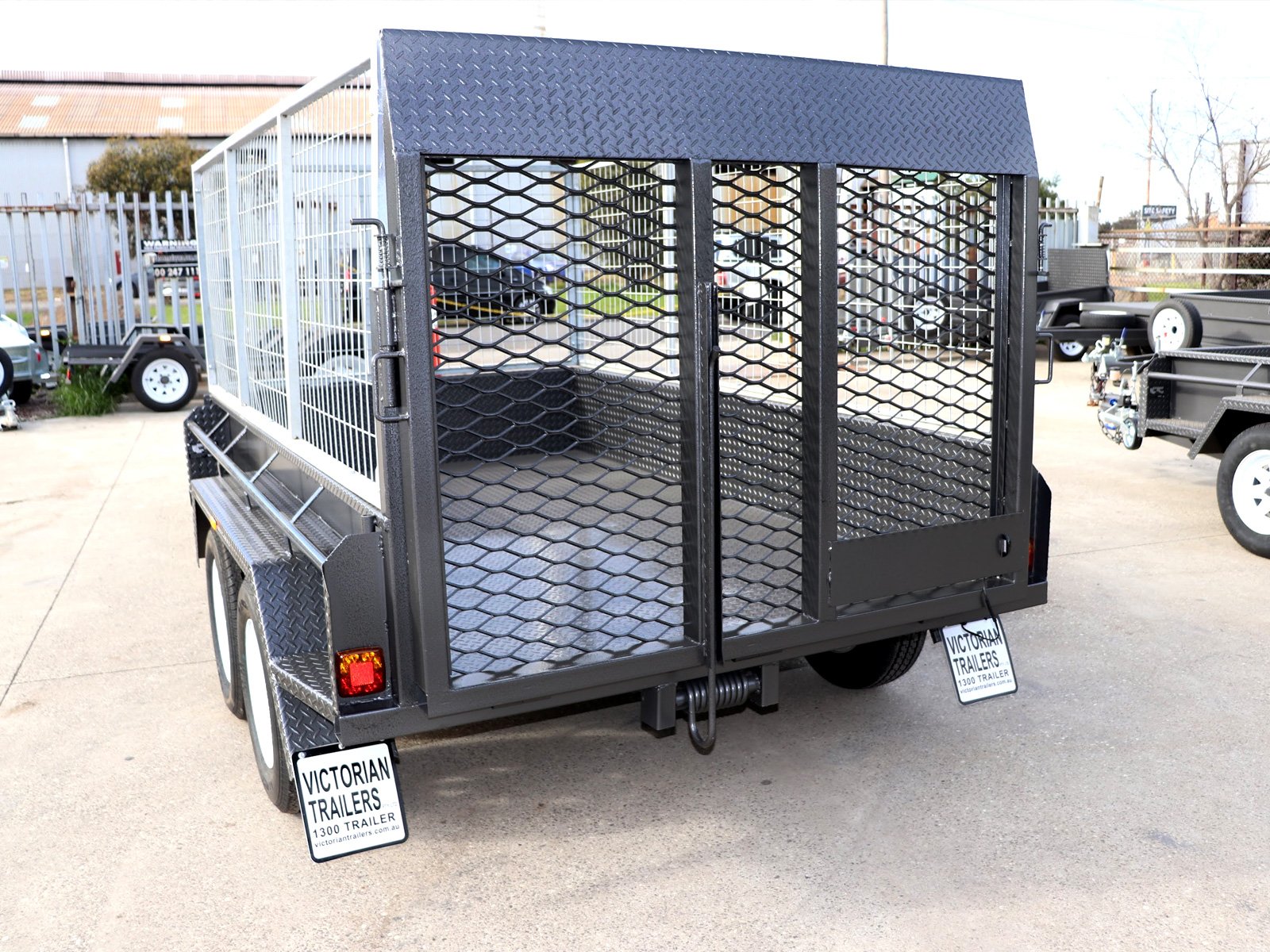 8×5 heavy duty tandem cage trailer | 3 ft galvanised cage | 1 piece grid mesh 8×5 heavy duty tandem cage trailer | 3 ft galvanised cage | 1 piece grid mesh