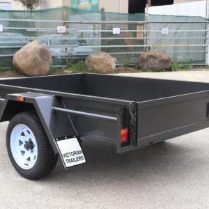 8×5 commercial heavy duty | checkerplate floor | single box axle trailer for sale