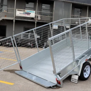 8×5 single axle 3 ft cage heavy duty galvanised trailer for sale with manual tilt