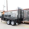 8×5 Tandem Axle Gardening Trailer with Single Piece Drop Grid Mesh Ramp with 3ft Enclosed Mower Box import placeholder for 47749